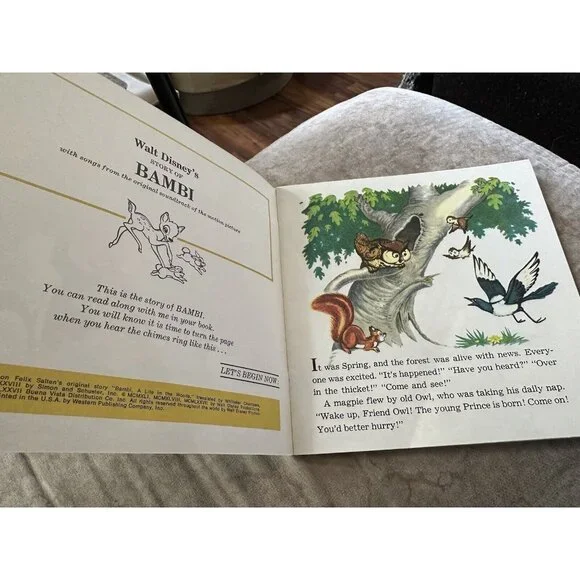 Walt Disney Bambi Read Along‎ Book ONLY NO Cassette Tape Excellent 1977 - Picture 5 of 16